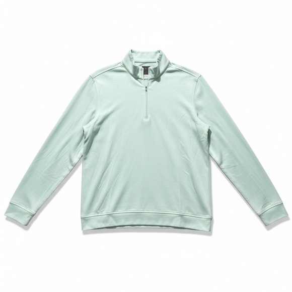 Greg Norman Mens Quarter Zip Pullover Shirt M Aqua Blue Play‎ Dry Golf Casual - Picture 2 of 9
